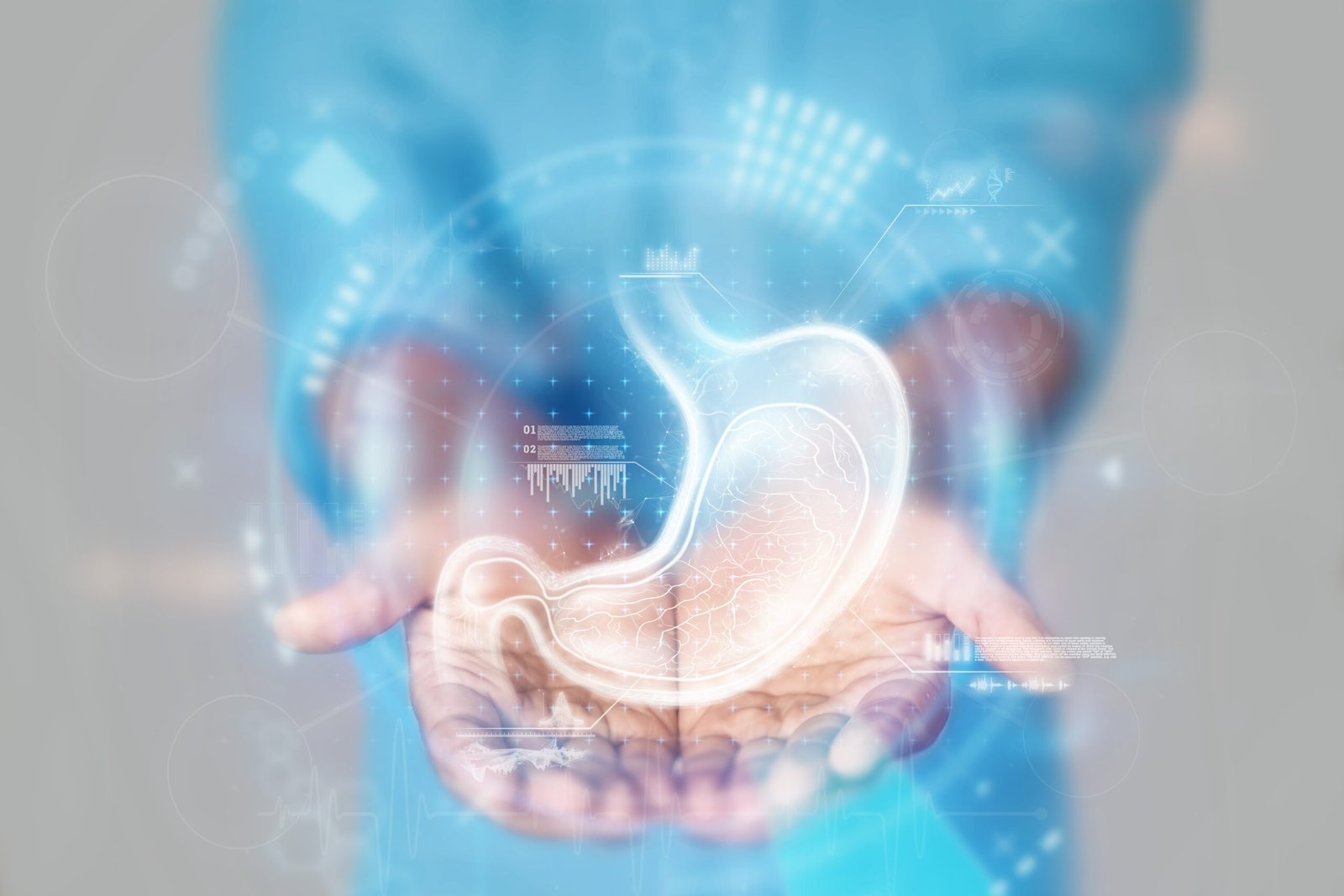 Stomach digital hologram concept – digestive health and gastroenterology care in San Diego